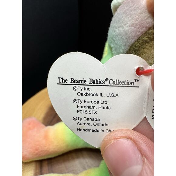 TY Peace The Bear Beanie Babies 1996 Collectible With Tag Errors: RETIRED & RARE - Picture 11 of 16